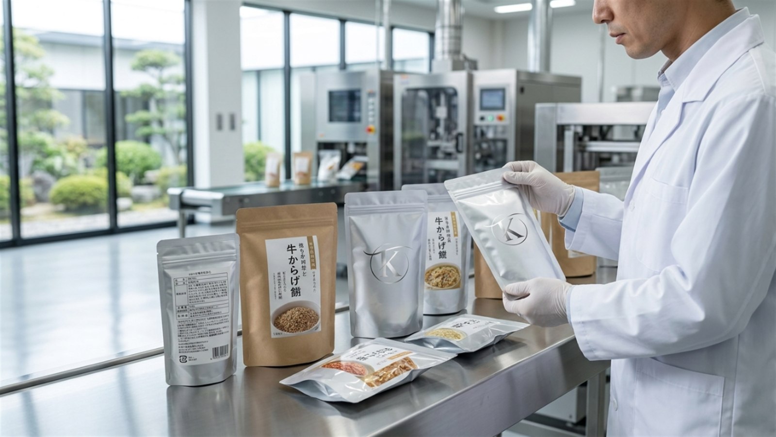 スタンドパウチのチャック方向と開閉性を確認するイメージ